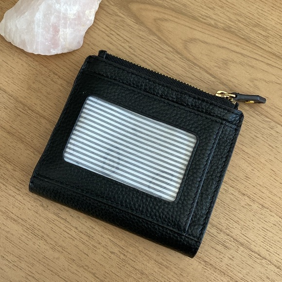 Lodis Genuine Leather Black Kate Mini Zip Round Wallet - Picture 3 of 6